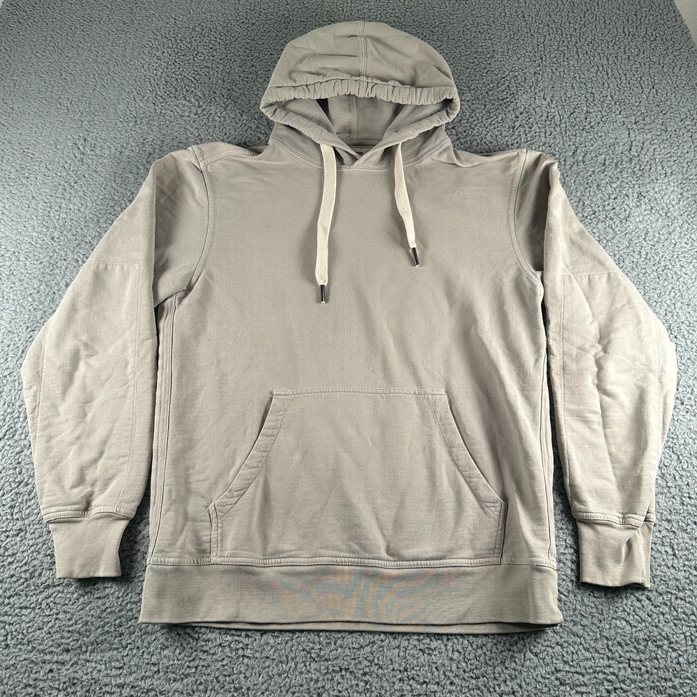 Buck Mason Brushed Loopback Pullover Hoodie Mens Medium Beige Vintage Wash‎
